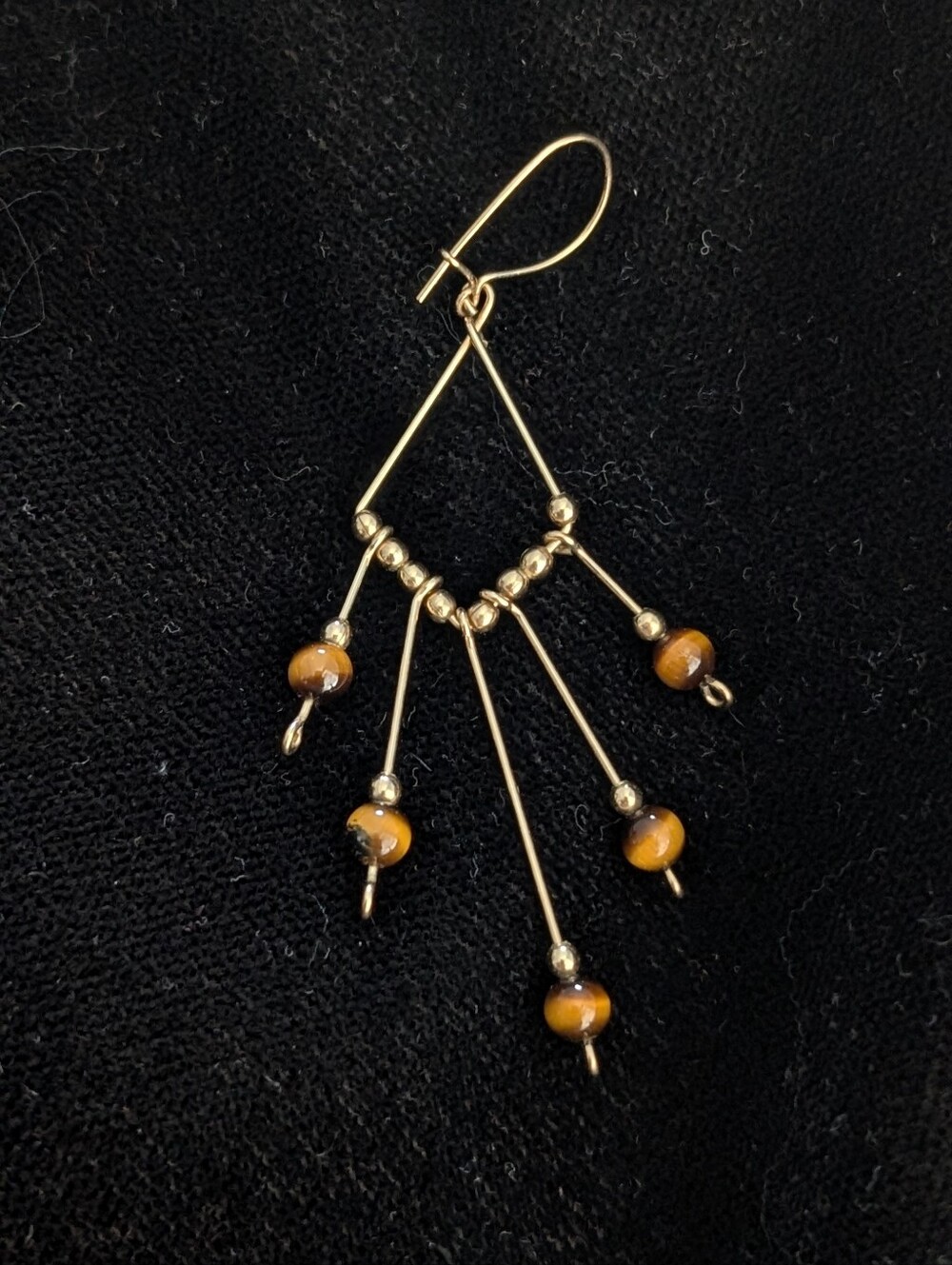 Gold-Tone‎ Tiger Eye Dangle Earring